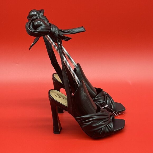 Sam Edelman Lenora Black Twisted Leather Stiletto Sandals Women's Size 5.5M - Picture 3 of 12